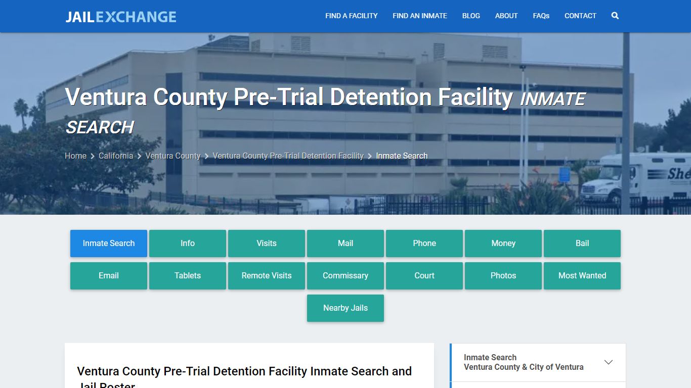 Ventura County Pre-Trial Detention Facility Inmate Search - Jail Exchange